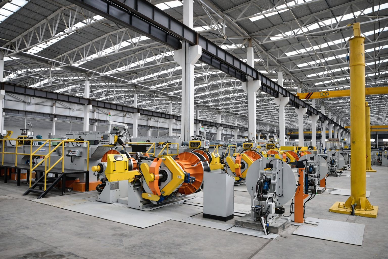 ICG production floor with advanced machinery for copper pipe manufacturing.